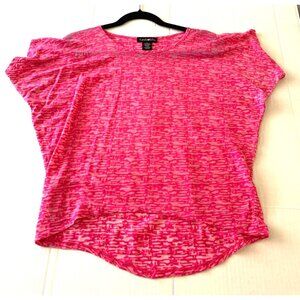 Kandy Kiss Womens XL Burnout Short Sleeve Tshirt Tee Shirt Top Pink Cropped